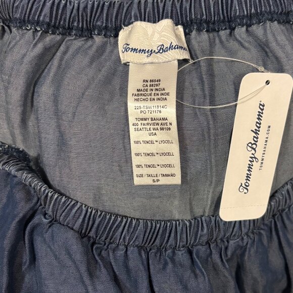 Tommy Bahama Womens Chambray Off-Shoulder Dress Blue Size S Petite - Picture 8 of 8